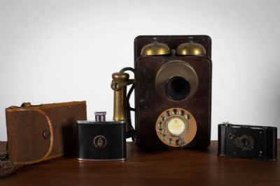 A COLLECTION INCLUDING A WALL TELEPHONE at deVeres Auctions