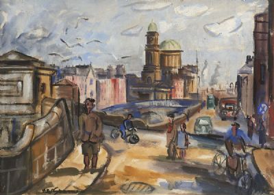 SMITHFIELD, LIFFEY WALL by Norah McGuinness sold for €2,400 at deVeres Auctions