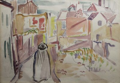 CONTINENTAL VILLAGE by Father Jack P. Hanlon sold for €320 at deVeres Auctions