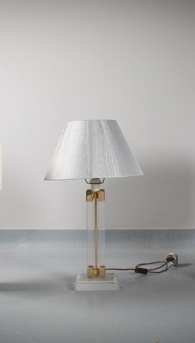 A PERSPEX AND GILT MOUNTED TABLE LAMP, at deVeres Auctions