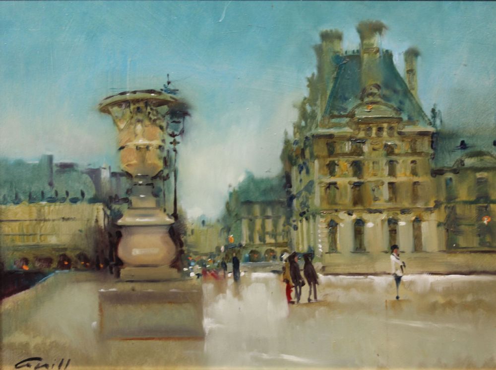WINTER AT THE LOUVRE by Patrick Cahill sold for €360 at deVeres Auctions