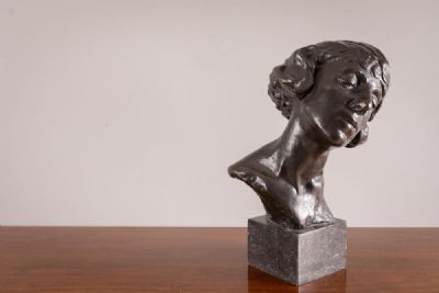 PORTRAIT BUST OF MAY BOTTERELL (THE ARTISTS WIFE) by William John Leech sold for €3,200 at deVeres Auctions