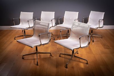 SET OF EIGHT EA108 OFFICE CHAIRS, by Charles & Ray Eames  at deVeres Auctions