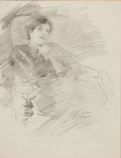 PORTRAIT OF LILY by John Butler Yeats sold for €1,100 at deVeres Auctions