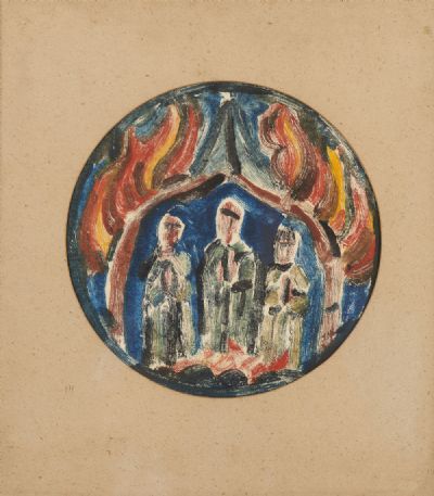 THREE CHILDREN, FIERY FURNACE by Evie Hone  at deVeres Auctions