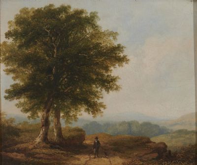 FIGURE IN MOUNTAIN LANDSCAPE by James Arthur O'Connor sold for €3,200 at deVeres Auctions