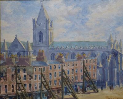 CHRIST CHURCH AND THE HOUSES OF WINETAVERN STREET by Fergus O'Ryan  at deVeres Auctions