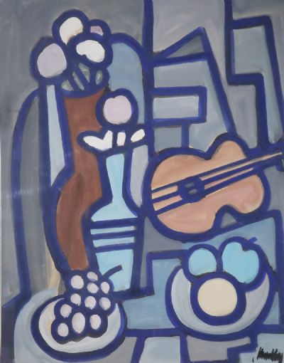 STILL LIFE OF GRAPES AND VIOLIN by Markey Robinson  at deVeres Auctions