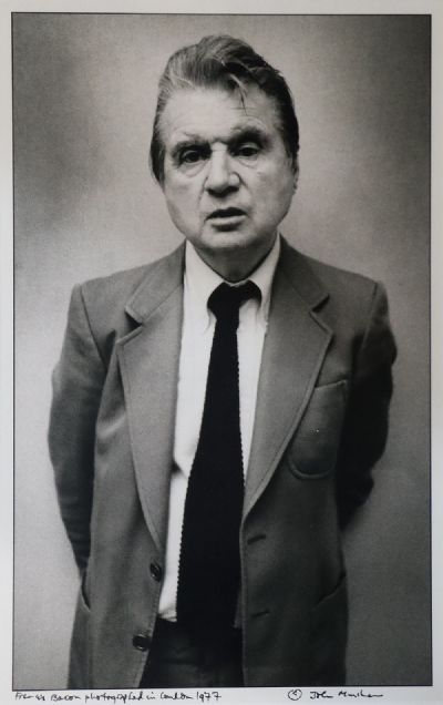 FRANCIS BACON PHOTOGRAPHED IN LONDON, 1977 by John Minihan  at deVeres Auctions