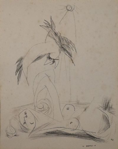 WOMAN WITH BIRD STUDY by Louis le Brocquy  at deVeres Auctions