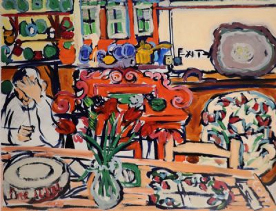 CAF INTERIOR by Elizabeth Cope sold for €1,400 at deVeres Auctions