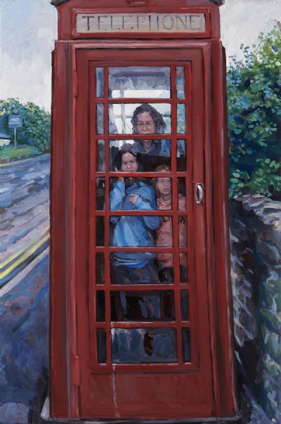 PHONE BOX AT THE GIANTS CAUSEWAY by Hector McDonnell  at deVeres Auctions
