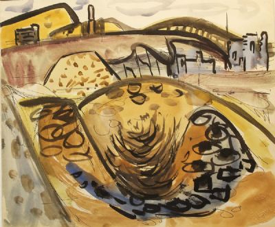 THE OCHRE MINES, AVOCA by Norah McGuinness sold for €1,300 at deVeres Auctions