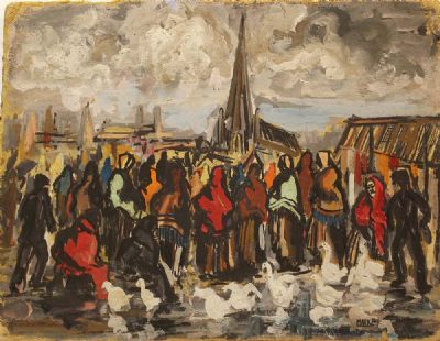 MARKET DAY by Markey Robinson sold for €2,400 at deVeres Auctions