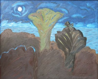 TWO TREES UNDER THE MOONLIGHT by Michael Mulcahy sold for €1,400 at deVeres Auctions
