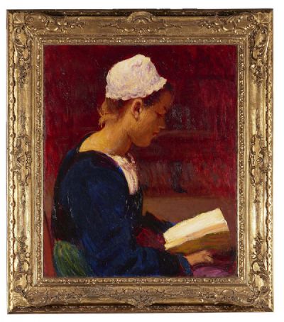 BRETON GIRL READING by Roderic O'Conor sold for €88,000 at deVeres Auctions