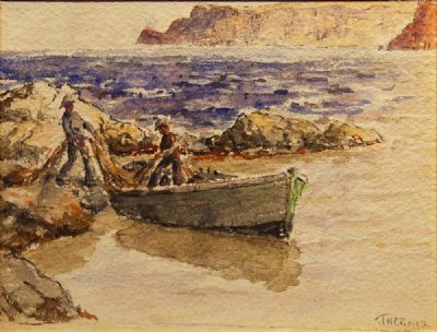 CLEANING NETS by James Humbert Craig sold for €900 at deVeres Auctions