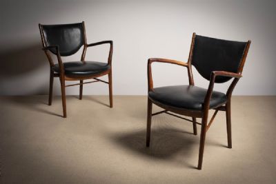 A PAIR OF ROSEWOOD 'FINN JUHL 46' ARMCHAIRS at deVeres Auctions