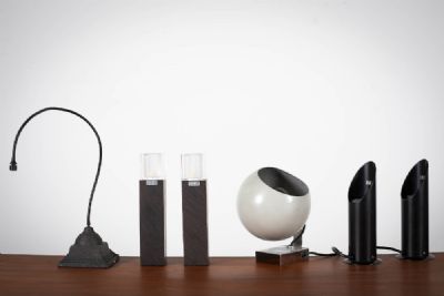 A COLLECTION OF SEVEN MODERN TABLE LAMPS in various forms. at deVeres Auctions