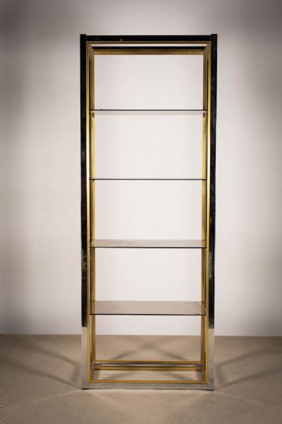A CHROME AND GILT UPRIGHT SHELF at deVeres Auctions