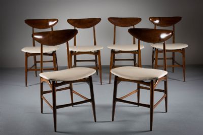 A SET OF SIX MAHOGANY DINING CHAIRS, ITALIAN 1960s at deVeres Auctions