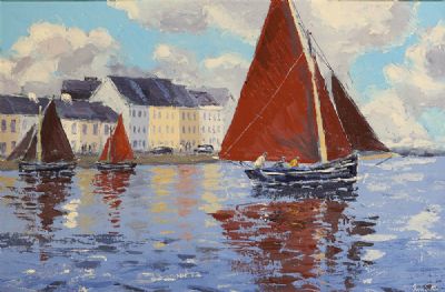 CLADDAGH REFLECTIONS, GALWAY CITY by Ivan Sutton  at deVeres Auctions