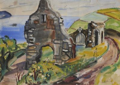 MONASTERY RUINS, ARDMORE by Norah McGuinness sold for €1,100 at deVeres Auctions
