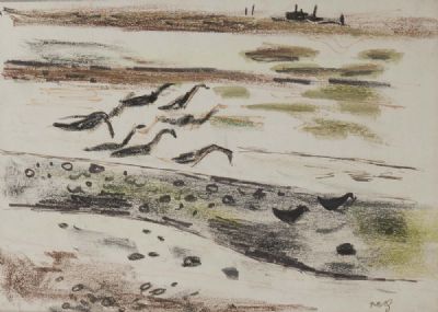 GEESE AT SUTTON by Norah McGuinness sold for €950 at deVeres Auctions
