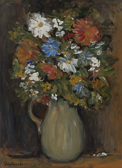 STILL LIFE - FLOWERS AND FRUIT by Gladys Maccabe sold for €900 at deVeres Auctions