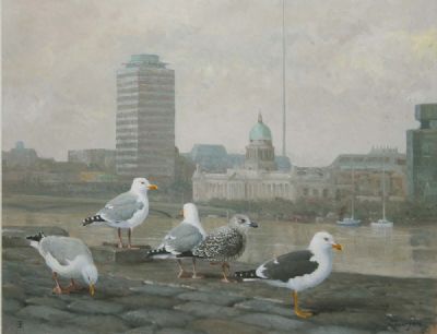 BIRDS ON THE SEASHORE by Julian Friers sold for €550 at deVeres Auctions