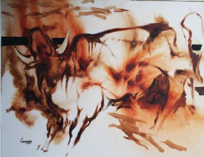 BUCKING BULL by Desmond Carrick sold for €130 at deVeres Auctions