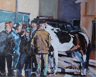HORSE FAIR AT ENNISTYMON by Michael Hanrahan  at deVeres Auctions