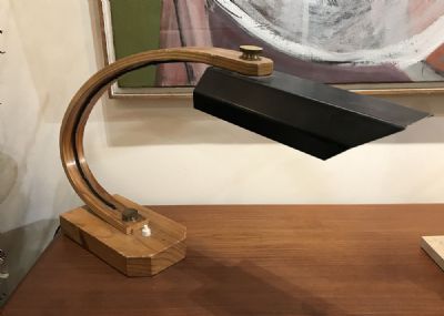 A WOODEN DESK LAMP at deVeres Auctions