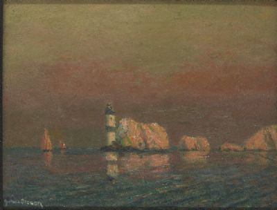 AFTER GLOW, THE NEEDLES by Julius Olsson PPRA at deVeres Auctions