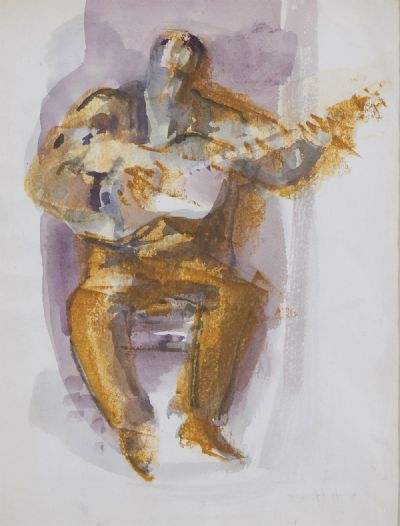 THE GUITAR PLAYER by George Campbell  at deVeres Auctions