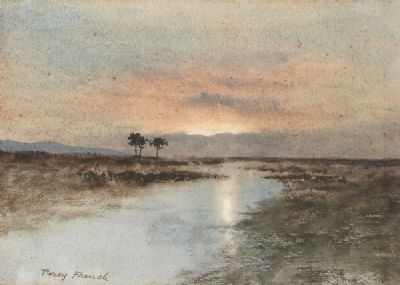 LAKE SCENE, EVENING by William Percy French  at deVeres Auctions