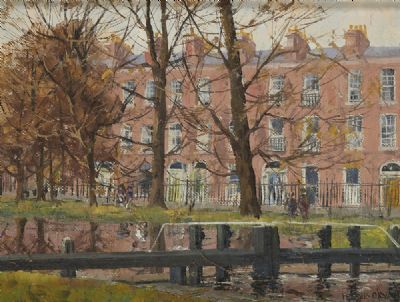 CANAL, HERBERT PLACE, by Fergus O'Ryan RHA at deVeres Auctions