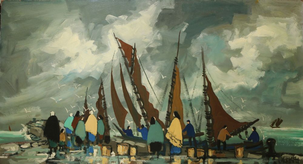 ARRIVAL OF THE CATCH by Markey Robinson sold for €11,000 at deVeres Auctions