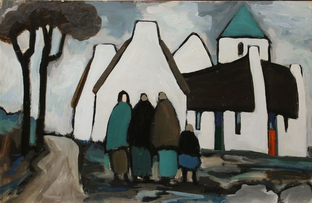 VILLAGE - WEST OF IRELAND by Markey Robinson sold for €4,500 at deVeres Auctions