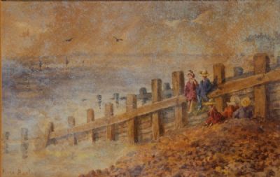 CHILDREN ON THE SHORE by Rose Maynard Barton  at deVeres Auctions