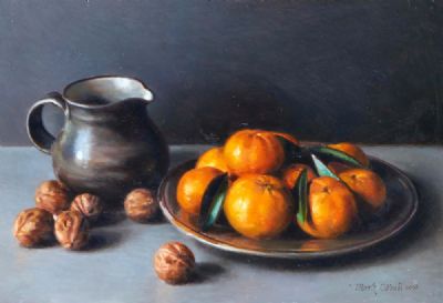 STILL LIFE WITH FRUIT AND WALNUT by Mark O'Neill  at deVeres Auctions