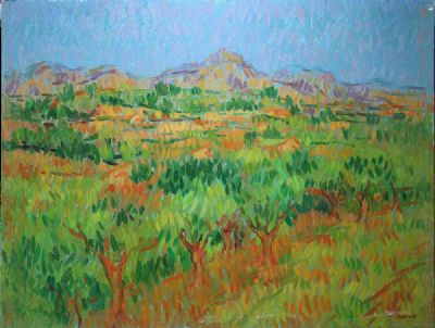 THE HILLS AT NERJA by Desmond Carrick sold for €550 at deVeres Auctions