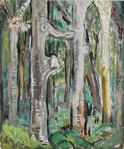 IN THE WOODS AT MARLAY by Evie Hone  at deVeres Auctions
