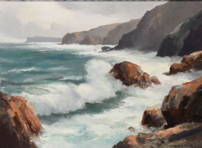ANTRIM COAST NEAR BALLINTOY by Maurice Canning Wilks  at deVeres Auctions