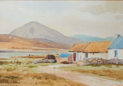 FARMHOUSE, ERRIGAL IN THE BACKGROUND by Maurice Canning Wilks  at deVeres Auctions