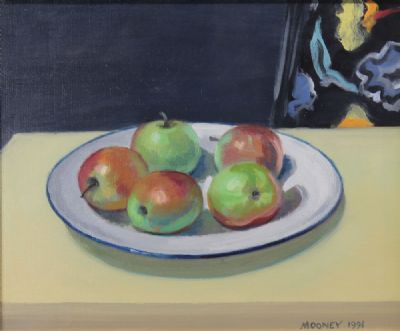 APPLES ON A PLATE by Brian Mooney  at deVeres Auctions