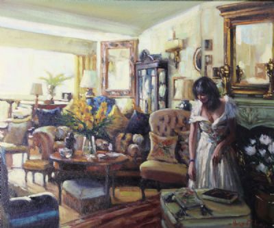 THE SITTING ROOM by Norman Teeling sold for €650 at deVeres Auctions