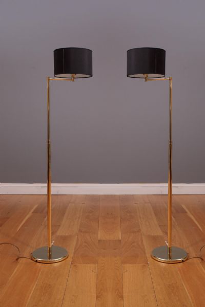 A PAIR OF BRASS ADJUSTABLE READING LAMPS, 1970s (2) at deVeres Auctions