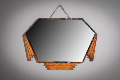 AN ART DECO STYLE WALL MIRROR at deVeres Auctions