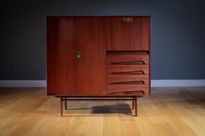 TEAKWOOD UPRIGHT CABINET, by VITTORIO DASSI  at deVeres Auctions